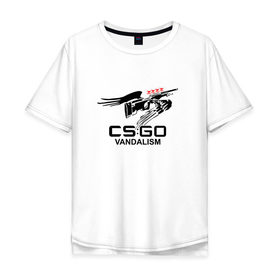 Мужская футболка хлопок Oversize с принтом cs:go - Mirage graffity в Кировске, 100% хлопок | свободный крой, круглый ворот, “спинка” длиннее передней части | awp | coldzera | cs | csgo | graffity | mirage | sk | го | кс