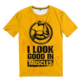 Мужская футболка 3D с принтом Bodybuilding в Кировске, 100% полиэфир | прямой крой, круглый вырез горловины, длина до линии бедер | 