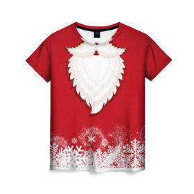 Женская футболка 3D с принтом Дед мороз в Кировске, 100% полиэфир ( синтетическое хлопкоподобное полотно) | прямой крой, круглый вырез горловины, длина до линии бедер | christmas | new year | дед мороз | новогодний | рождество | санта клаус