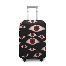 Чехол для чемодана 3D с принтом Глаза в Кировске, 86% полиэфир, 14% спандекс | двустороннее нанесение принта, прорези для ручек и колес | alucard | anime | helloween | hellsing | vampire | алукард | аниме | вампир | хеллоуин | хеллсинг