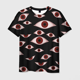 Мужская футболка 3D с принтом Глаза в Кировске, 100% полиэфир | прямой крой, круглый вырез горловины, длина до линии бедер | alucard | anime | helloween | hellsing | vampire | алукард | аниме | вампир | хеллоуин | хеллсинг