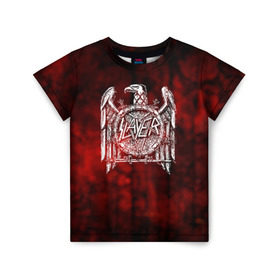 Детская футболка 3D с принтом Slayer 1 в Кировске, 100% гипоаллергенный полиэфир | прямой крой, круглый вырез горловины, длина до линии бедер, чуть спущенное плечо, ткань немного тянется | Тематика изображения на принте: metal | slayer | метал | рок | слаер