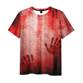 Мужская футболка 3D с принтом Отпечатки 2 в Кировске, 100% полиэфир | прямой крой, круглый вырез горловины, длина до линии бедер | halloween | helloween | кровь | ужас | хеллоин | хеллоуин | хелуин