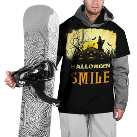 Накидка на куртку 3D с принтом Smile в Кировске, 100% полиэстер |  | Тематика изображения на принте: halloween | замок | летучая мышь | луна | праздник | привидение | тыква | хэллоуин