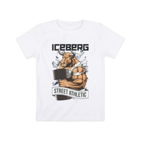 Детская футболка хлопок с принтом Bull 3 | Iceberg в Кировске, 100% хлопок | круглый вырез горловины, полуприлегающий силуэт, длина до линии бедер | animals | iceberg | icebergstyle | youtube