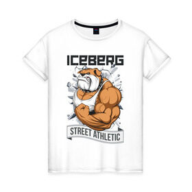 Женская футболка хлопок с принтом Dog 2 | Iceberg в Кировске, 100% хлопок | прямой крой, круглый вырез горловины, длина до линии бедер, слегка спущенное плечо | animals | iceberg | icebergstyle | youtube