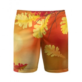 Мужские шорты 3D спортивные с принтом Осень в Кировске,  |  | ветви | ветка | дерево | дуб | листок | листья | природа