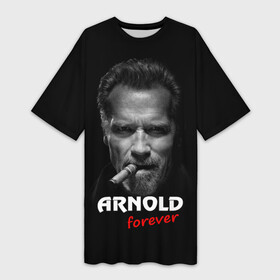 Платье-футболка 3D с принтом Arnold forever в Кировске,  |  | Тематика изображения на принте: актёр | арнольд шварценеггер | боевик | звезда | киногерой | супергерой | терминатор