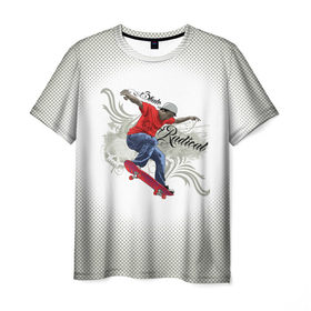 Мужская футболка 3D с принтом Скейтер в Кировске, 100% полиэфир | прямой крой, круглый вырез горловины, длина до линии бедер | skater | skull | xtreme | граффити | скейт | спорт | череп | экстрим