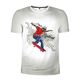 Мужская футболка 3D спортивная с принтом Скейтер в Кировске, 100% полиэстер с улучшенными характеристиками | приталенный силуэт, круглая горловина, широкие плечи, сужается к линии бедра | skater | skull | xtreme | граффити | скейт | спорт | череп | экстрим