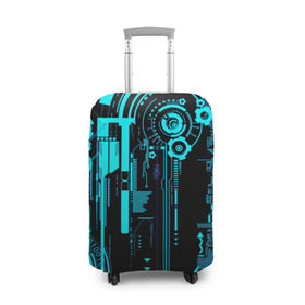 Чехол для чемодана 3D с принтом Техно в Кировске, 86% полиэфир, 14% спандекс | двустороннее нанесение принта, прорези для ручек и колес | luxury | premium | vip | премиум | техно | эксклюзив