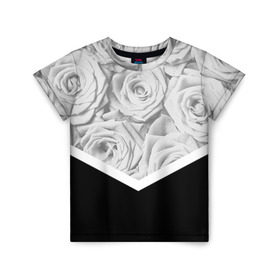 Детская футболка 3D с принтом Розы в Кировске, 100% гипоаллергенный полиэфир | прямой крой, круглый вырез горловины, длина до линии бедер, чуть спущенное плечо, ткань немного тянется | fashion | роза | цветы