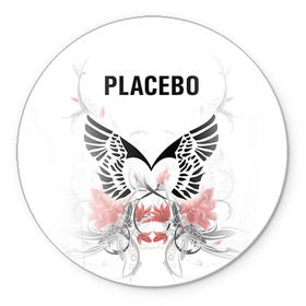 Коврик круглый с принтом Placebo в Кировске, резина и полиэстер | круглая форма, изображение наносится на всю лицевую часть | lacebo |  брайан молко | альтернатива. | пласибо | плацебо | плэйсебо | плэсибо | рок