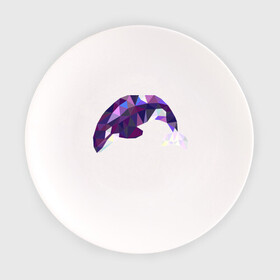 Тарелка с принтом Касатка в Кировске, фарфор | диаметр - 210 мм
диаметр для нанесения принта - 120 мм | Тематика изображения на принте: геометрия | животные | касатка | полигонал | фауна