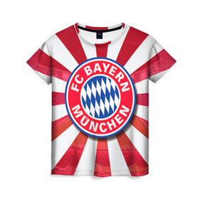 Женская футболка 3D с принтом Bayern в Кировске, 100% полиэфир ( синтетическое хлопкоподобное полотно) | прямой крой, круглый вырез горловины, длина до линии бедер | bayern | football | бавария | бундеслига | немецкий чемпионат | футбол