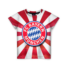 Детская футболка 3D с принтом Bayern в Кировске, 100% гипоаллергенный полиэфир | прямой крой, круглый вырез горловины, длина до линии бедер, чуть спущенное плечо, ткань немного тянется | bayern | football | бавария | бундеслига | немецкий чемпионат | футбол