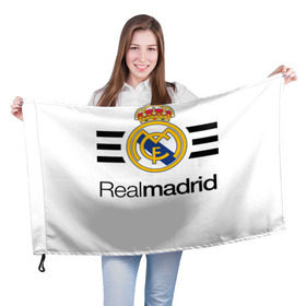 Флаг 3D с принтом Real madrid в Кировске, 100% полиэстер | плотность ткани — 95 г/м2, размер — 67 х 109 см. Принт наносится с одной стороны | football | real | real madrid | примера | реал | реал мадрид | футбол | чемпионат испании