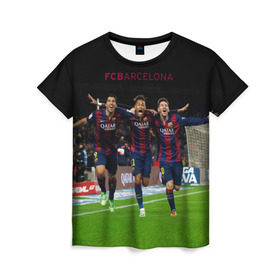 Женская футболка 3D с принтом Barcelona6 в Кировске, 100% полиэфир ( синтетическое хлопкоподобное полотно) | прямой крой, круглый вырез горловины, длина до линии бедер | barcelona | football | барса | барселона | примера | футбол | чемпионат испании
