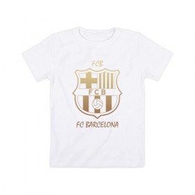 Детская футболка хлопок с принтом Barcelona1 в Кировске, 100% хлопок | круглый вырез горловины, полуприлегающий силуэт, длина до линии бедер | barcelona | football | барса | барселона | примера | футбол | чемпионат испании