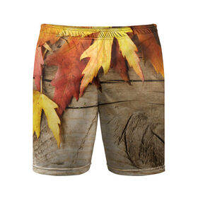 Мужские шорты 3D спортивные с принтом Золотая осень в Кировске,  |  | дерево | лист | листья | осень