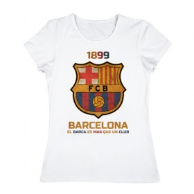 Женская футболка хлопок с принтом Barcelona2 в Кировске, 100% хлопок | прямой крой, круглый вырез горловины, длина до линии бедер, слегка спущенное плечо | barcelona | football | барса | барселона | примера | футбол | чемпионат испании