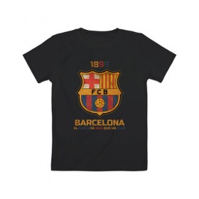 Детская футболка хлопок с принтом Barcelona2 в Кировске, 100% хлопок | круглый вырез горловины, полуприлегающий силуэт, длина до линии бедер | barcelona | football | барса | барселона | примера | футбол | чемпионат испании
