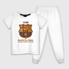 Детская пижама хлопок с принтом Barcelona2 в Кировске, 100% хлопок |  брюки и футболка прямого кроя, без карманов, на брюках мягкая резинка на поясе и по низу штанин
 | barcelona | football | барса | барселона | примера | футбол | чемпионат испании