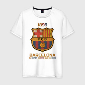 Мужская футболка хлопок с принтом Barcelona2 в Кировске, 100% хлопок | прямой крой, круглый вырез горловины, длина до линии бедер, слегка спущенное плечо. | barcelona | football | барса | барселона | примера | футбол | чемпионат испании