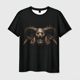Мужская футболка 3D с принтом Череп в Кировске, 100% полиэфир | прямой крой, круглый вырез горловины, длина до линии бедер | скелет. скилет | ужас | хеллоуин | череп. кости | черепушка | черно белый