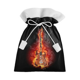 Подарочный 3D мешок с принтом Адская гитара в Кировске, 100% полиэстер | Размер: 29*39 см | ад | арт | дым | музыка | новинки | огонь | пламя | популярные | энергия | яркие