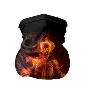 Бандана-труба 3D с принтом Пылающий скелет в Кировске, 100% полиэстер, ткань с особыми свойствами — Activecool | плотность 150‒180 г/м2; хорошо тянется, но сохраняет форму | огонь | пламя