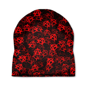 Шапка 3D с принтом Анархия (красное на черном) в Кировске, 100% полиэстер | универсальный размер, печать по всей поверхности изделия | Тематика изображения на принте: punk | rock | rocknroll | roll | панк | рок | рокнролл | ролл | текстура