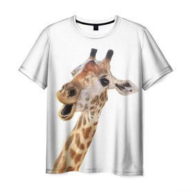 Мужская футболка 3D с принтом Жираф VPPDGryphon в Кировске, 100% полиэфир | прямой крой, круглый вырез горловины, длина до линии бедер | luxury | premium | vip | vppdgryphon | жираф | премиум | эксклюзив