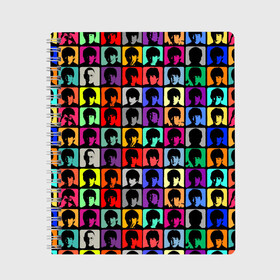 Тетрадь с принтом The Beatles art в Кировске, 100% бумага | 48 листов, плотность листов — 60 г/м2, плотность картонной обложки — 250 г/м2. Листы скреплены сбоку удобной пружинной спиралью. Уголки страниц и обложки скругленные. Цвет линий — светло-серый
 | Тематика изображения на принте: битлз