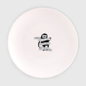 Тарелка с принтом ленивец в Кировске, фарфор | диаметр - 210 мм
диаметр для нанесения принта - 120 мм | ленивец | лень | сон