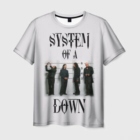 Мужская футболка 3D с принтом System of a Down в Кировске, 100% полиэфир | прямой крой, круглый вырез горловины, длина до линии бедер | Тематика изображения на принте: 