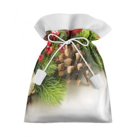 Подарочный 3D мешок с принтом Дуx рождества в Кировске, 100% полиэстер | Размер: 29*39 см | Тематика изображения на принте: 2017 | год | зима | новинки | новый | петух | популярное | праздник | символ | снег