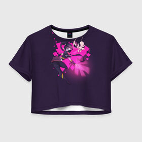 Женская футболка 3D укороченная с принтом Lanaya в Кировске, 100% полиэстер | круглая горловина, длина футболки до линии талии, рукава с отворотами | dota 2 | espeon | lanaya | девушка | игра | игрок