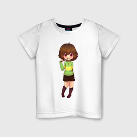 Детская футболка хлопок с принтом Chara в Кировске, 100% хлопок | круглый вырез горловины, полуприлегающий силуэт, длина до линии бедер | андертейл | чара