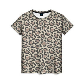 Женская футболка 3D с принтом Шкура леопарда 3 в Кировске, 100% полиэфир ( синтетическое хлопкоподобное полотно) | прямой крой, круглый вырез горловины, длина до линии бедер | африка | дикие | животные | леопард