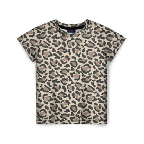 Детская футболка 3D с принтом Шкура леопарда 3 в Кировске, 100% гипоаллергенный полиэфир | прямой крой, круглый вырез горловины, длина до линии бедер, чуть спущенное плечо, ткань немного тянется | африка | дикие | животные | леопард
