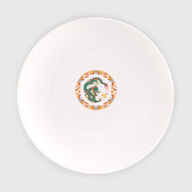 Тарелка с принтом Китайский дракон в Кировске, фарфор | диаметр - 210 мм
диаметр для нанесения принта - 120 мм | восток | дракон | животные | тату | трайбл | фентези