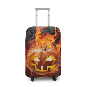Чехол для чемодана 3D с принтом Огненная стихия хэллоуин в Кировске, 86% полиэфир, 14% спандекс | двустороннее нанесение принта, прорези для ручек и колес | fire | luxury | premium | vip | vppdgryphon | огненная стихия | огонь | пожар | премиум | хэллоуин | эксклюзив