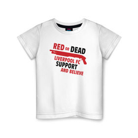 Детская футболка хлопок с принтом Liverpool в Кировске, 100% хлопок | круглый вырез горловины, полуприлегающий силуэт, длина до линии бедер | ливерпуль