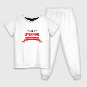 Детская пижама хлопок с принтом Liverpool в Кировске, 100% хлопок |  брюки и футболка прямого кроя, без карманов, на брюках мягкая резинка на поясе и по низу штанин
 | ливерпуль