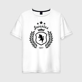 Женская футболка хлопок Oversize с принтом juventus в Кировске, 100% хлопок | свободный крой, круглый ворот, спущенный рукав, длина до линии бедер
 | juventus | ювентус