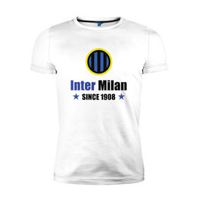 Мужская футболка премиум с принтом Inter Milan в Кировске, 92% хлопок, 8% лайкра | приталенный силуэт, круглый вырез ворота, длина до линии бедра, короткий рукав | 