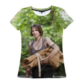 Женская футболка 3D с принтом Walk в Кировске, 100% полиэфир ( синтетическое хлопкоподобное полотно) | прямой крой, круглый вырез горловины, длина до линии бедер | walking dead | zombie | зомби | ходячие мертвецы