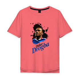 Мужская футболка хлопок Oversize с принтом Didier_Drogba в Кировске, 100% хлопок | свободный крой, круглый ворот, “спинка” длиннее передней части | дидье дрогба | челси