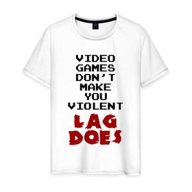 Мужская футболка хлопок с принтом video games в Кировске, 100% хлопок | прямой крой, круглый вырез горловины, длина до линии бедер, слегка спущенное плечо. | 8bit | games | lags | nerd | игры | лаги